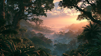 Lush Tropical Jungle at Golden Hour