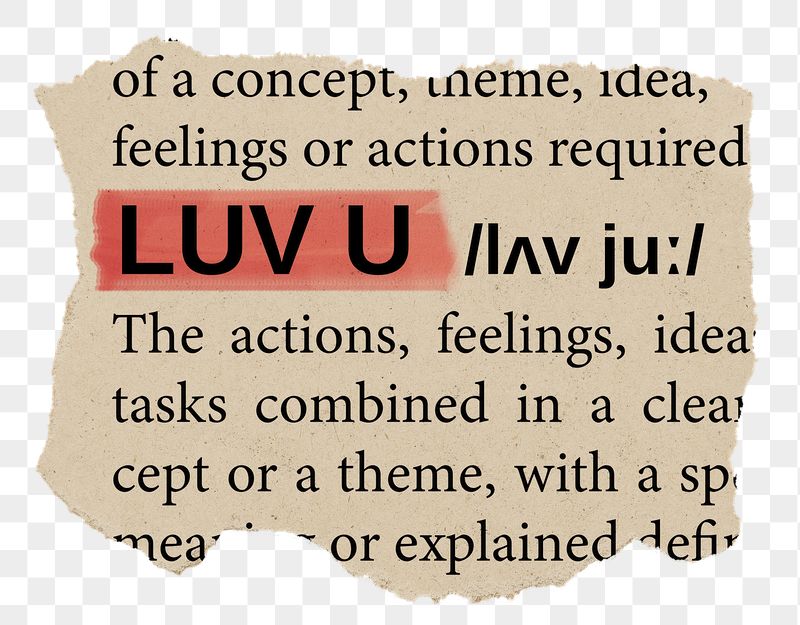 LUV U png word sticker, | Free PNG - rawpixel