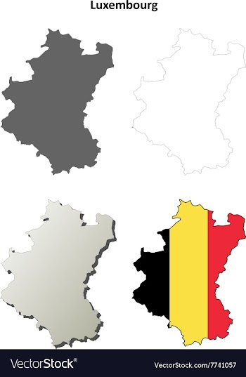 Luxembourg outline map set - Belgian version vector image