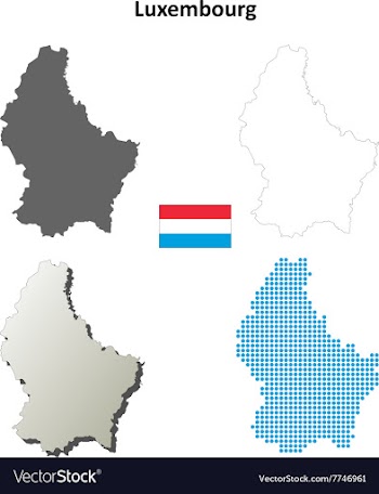 Luxembourg outline map set vector image
