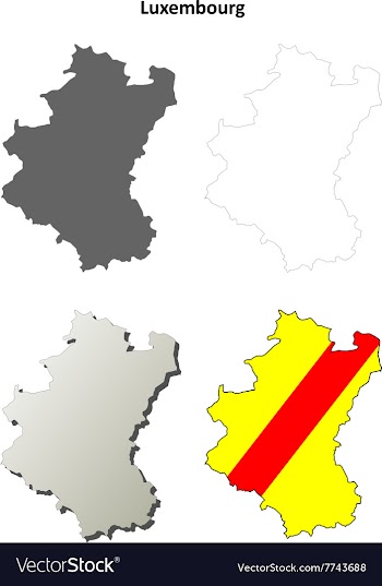Luxembourg outline map set - Walloon version vector image