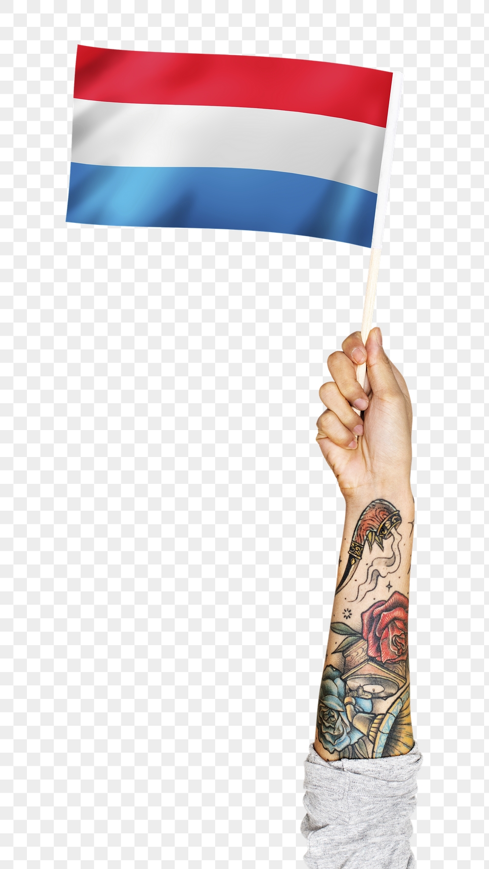 Luxembourg's flag png in tattooed | Free PNG - rawpixel