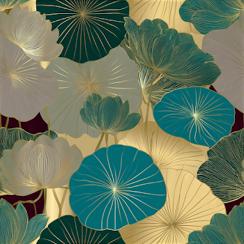 Luxurious Botanical Lotus Pattern