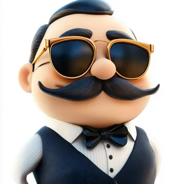 Luxurious Emote Character in Sunglasses Luxurious Emote Character in Sunglasses