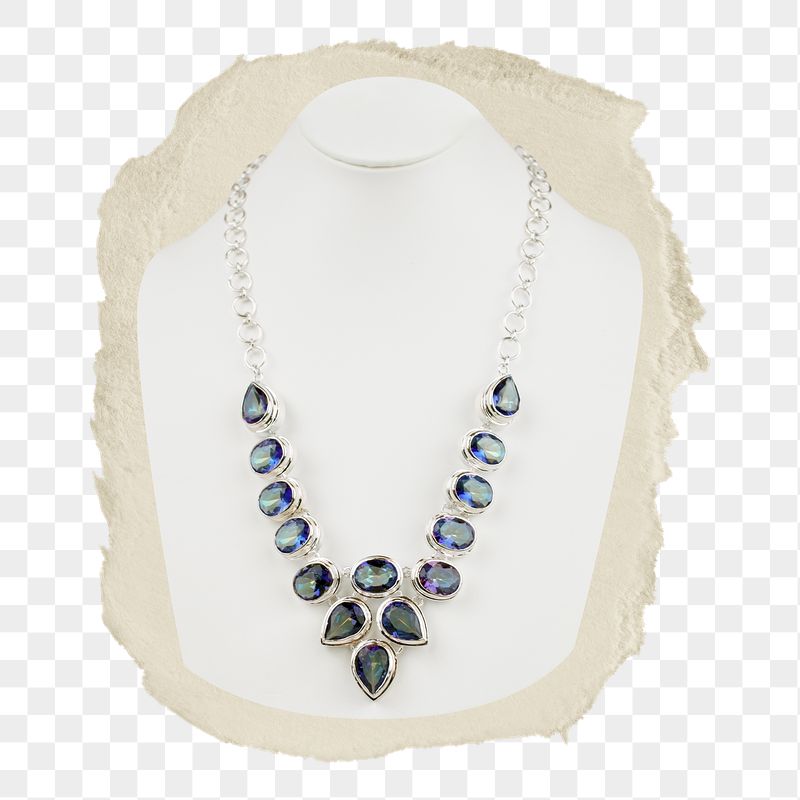 Luxurious gemstone necklace png ripped | Free PNG - rawpixel