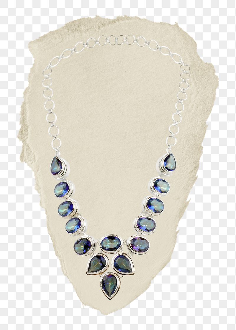 Luxurious gemstone necklace png ripped | Free PNG - rawpixel