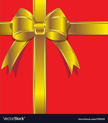  					Luxurious gift with gold ribbon vector image														
