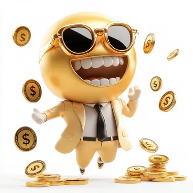 Luxurious Gold Emote with Sunglasses Luxurious Gold Emote with Sunglasses