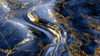 Luxurious Navy Blue Marble Slab with Gold Veins