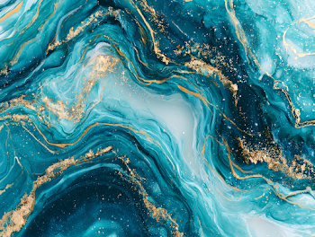 Luxurious Ocean-Inspired Abstract Resin Art