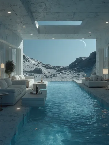 Luxurious Open-Air Villa on the Moon Luxurious Open-Air Villa on the Moon