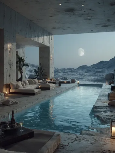 Luxurious Open-Air Villa on the Moon Luxurious Open-Air Villa on the Moon