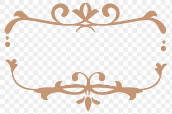 Luxurious ornaments bronze png flourish frame
