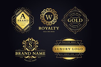Luxurious retro brand logo set Free Vector