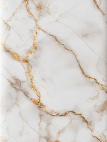 Luxurious White Marble Surface with Gold Inlays