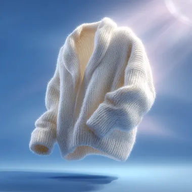 Luxurious White Wool Sweater in Air Luxurious White Wool Sweater in Air