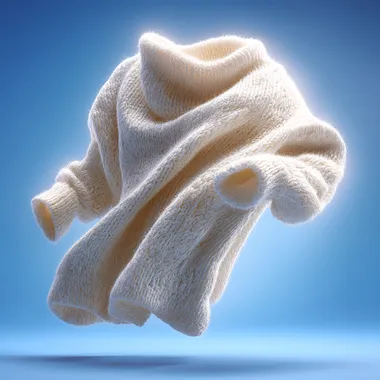 Luxurious White Wool Sweater in Mid-Air Luxurious White Wool Sweater in Mid-Air