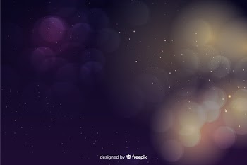 Luxury background with golden and blue particles bokeh Free Vector