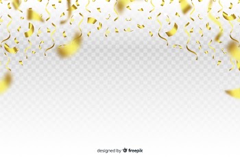 Luxury background with golden confetti falling down Free Vector