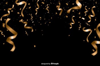 Luxury background with golden confetti Free Vector