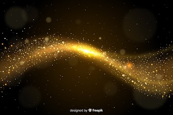 Luxury background with golden particles Free Vector