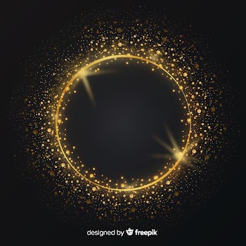 Luxury background with golden sparkling frame Free Vector