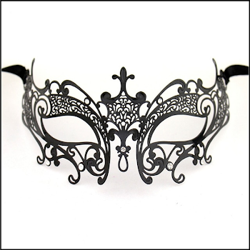 Luxury Black Venetian Metal Filigree Masquerade Party Mask Laser ...