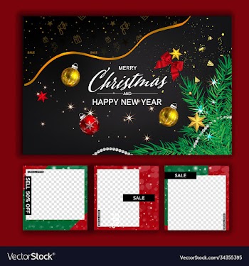 luxury christmas social media golden and black