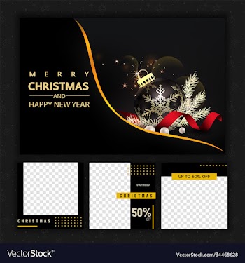 luxury christmas social media golden and black
