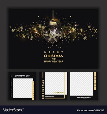 luxury christmas social media golden and black