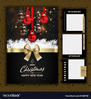 luxury christmas social media golden and black