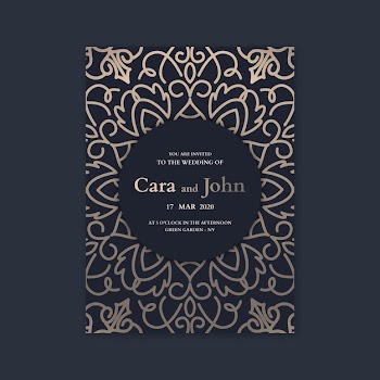 Luxury design wedding invitation template Free Vector