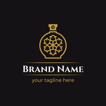 Luxury floral perfume logo Free Vector