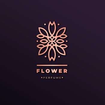 Luxury floral perfume logo Free Vector