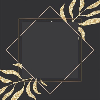 Luxury gold and dark greeting card with tropical leaves frame Free Vector