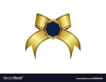 luxury gold reel ribbon badge