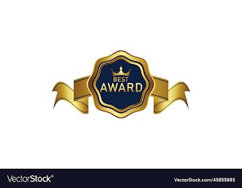 luxury gold reel ribbon badge