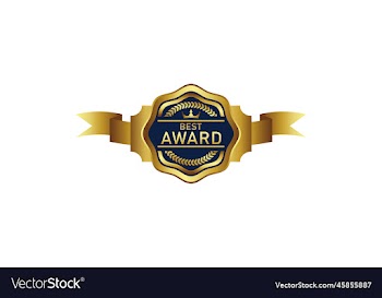 luxury gold reel ribbon badge