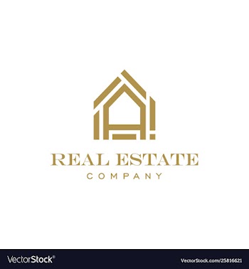 Luxury letter a house for real estate logo design vector image