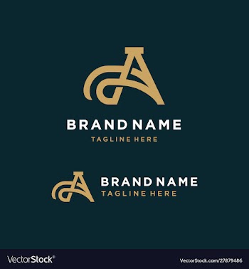 Luxury letter a logo template vector image