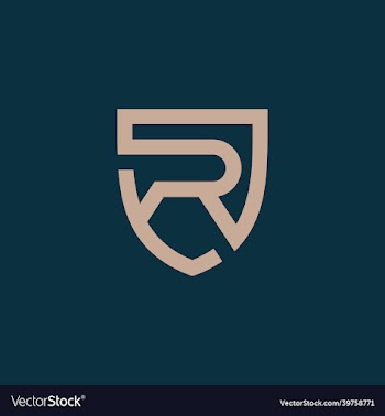 luxury letter r shield logo icon template