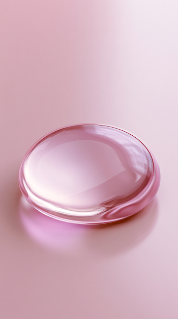 Luxury Lip Oil Droplet in Soft Pink Environment