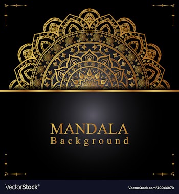 luxury mandala gold black background
