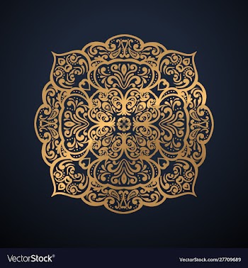 Luxury ornamental mandala design in gold color vector image