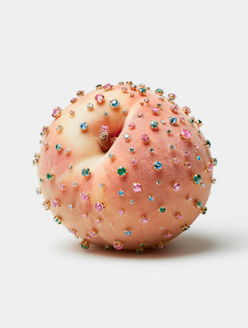 Luxury Peach Adorned with Gemstones