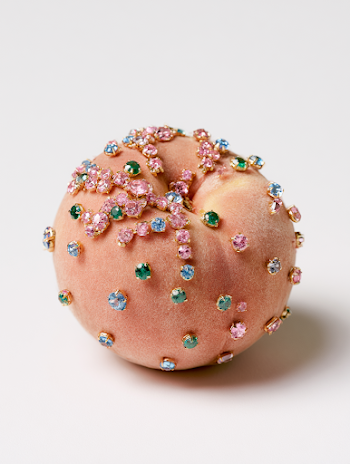 Luxury Peach Adorned with Gemstones