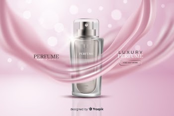 Luxury perfume ad Free Vector