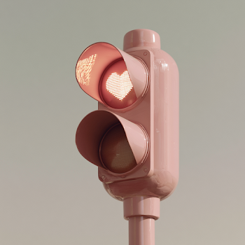 Luxury Pink Traffic Signal with Heart LED