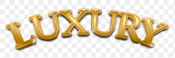 Luxury PNG sticker, in 3D fancy gold font | Free stock illustration | High Resolution graphic