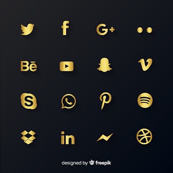 Luxury social media logo collection Free Vector